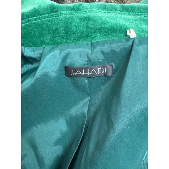 Tahari Womens Blazer Green 6 Velvet Business Office Formal Career Work Corporate - Picture 8 of 12